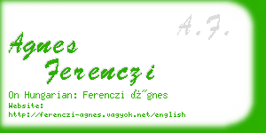 agnes ferenczi business card